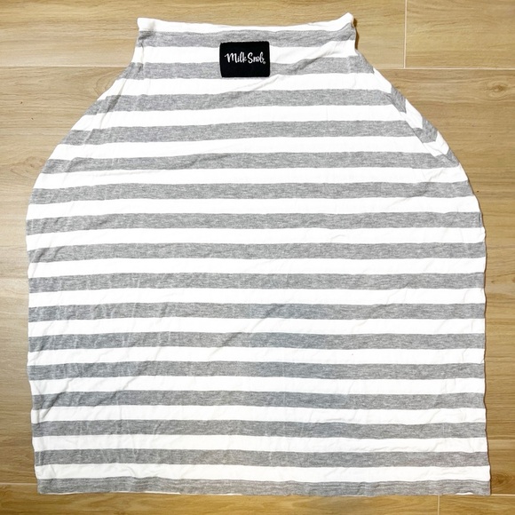 Milk Snob 5-in-1 Nursing & Car Seat Cover in Gray Stripe - Picture 2 of 3